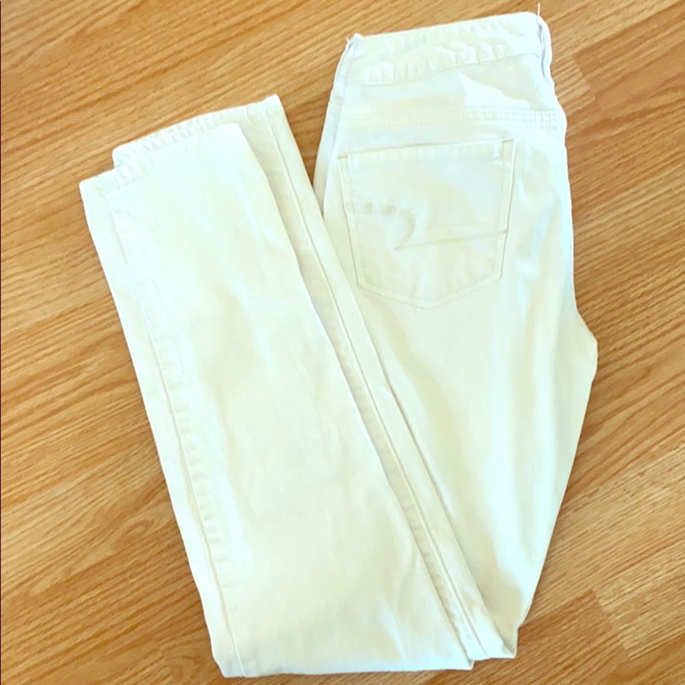 American Eagle Stretch Skinny White Denim